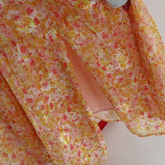 Greylin Reya Floral Dress Large Orange Boho Hippie Romantic Resort Vacay NWT - Picture 7 of 13